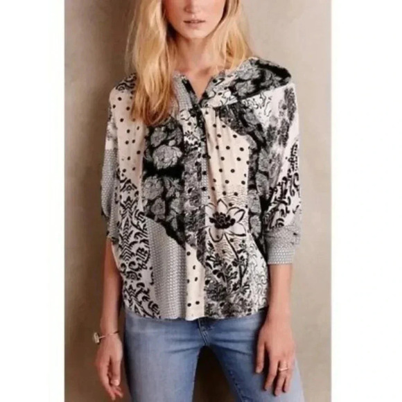 Anthropologie Tops - Maeve Anthropologie Women's White Black X - Small